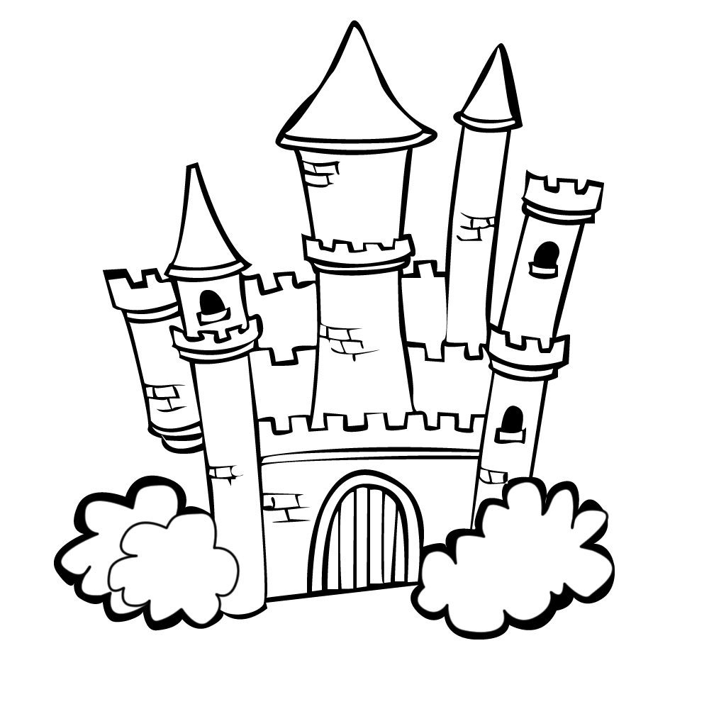 Castle colouring pages Princess castle