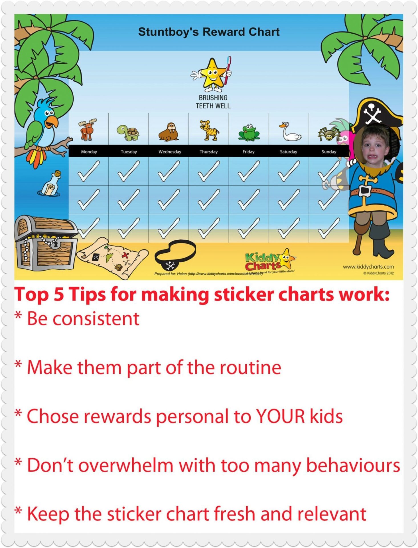 Top five tips for making sticker charts work