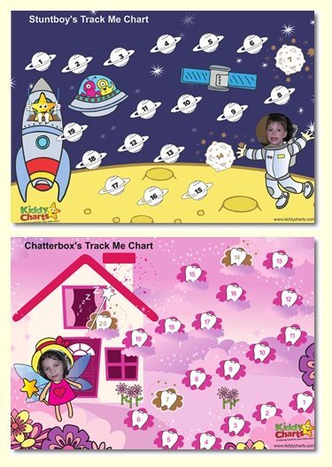 Spaceman Chart and Tooth Fairy Chart - Progress or Reward Charts new product at KiddyCharts