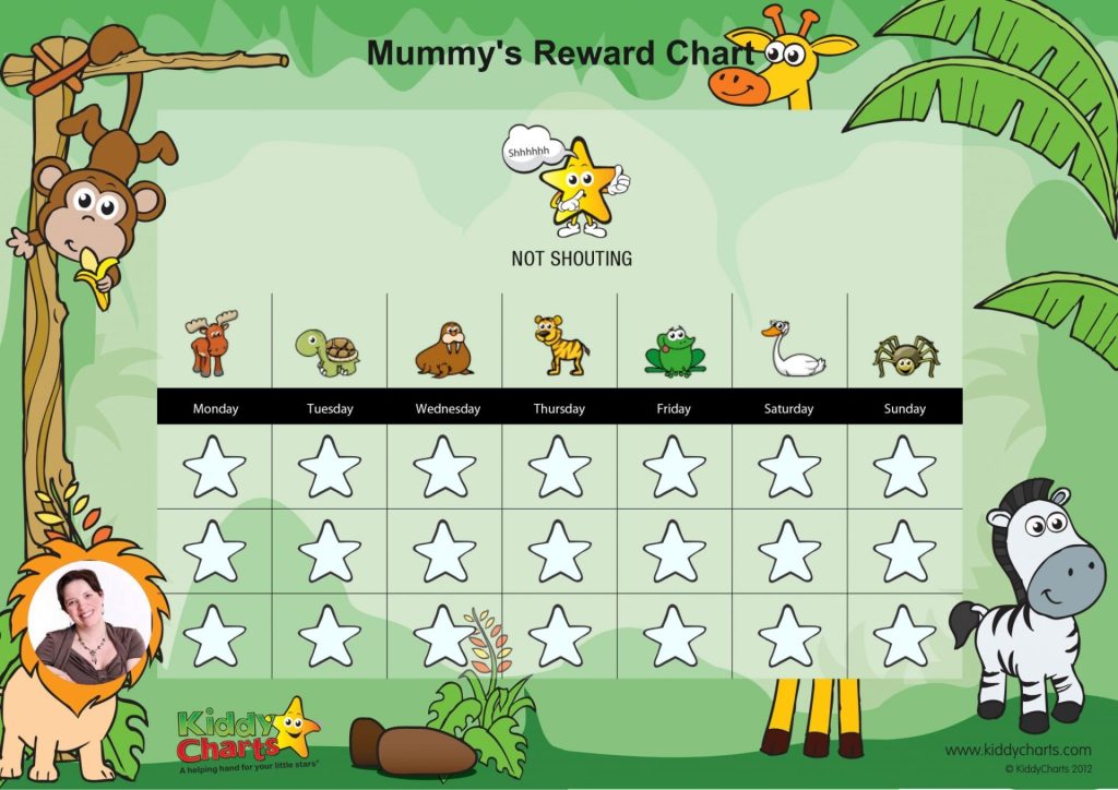 Mummys not shouting at children reward chart
