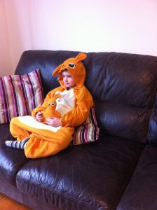 Kids onesies - sitting and chilling!