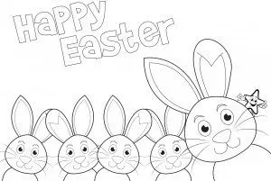 Easter Colouring Pages: Happy Easter