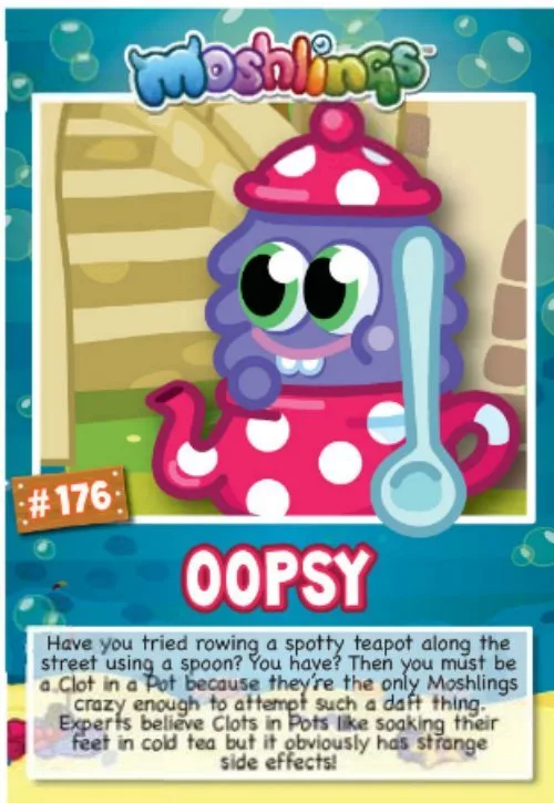 Oopsy Moshi Monsters Series 10 Character Card