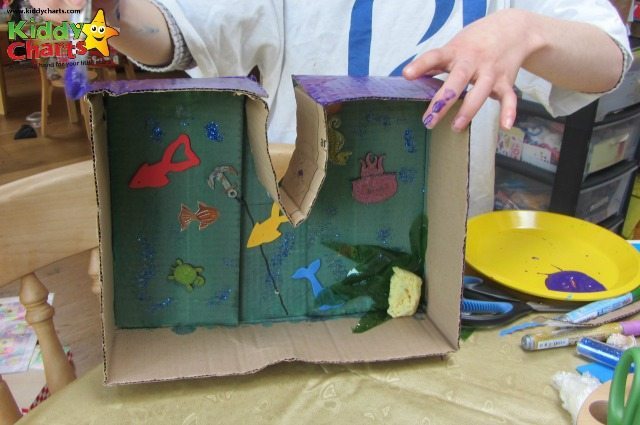 We are painting our cardboard box craft now - its upside down at the moment, but do you get the idea?!?