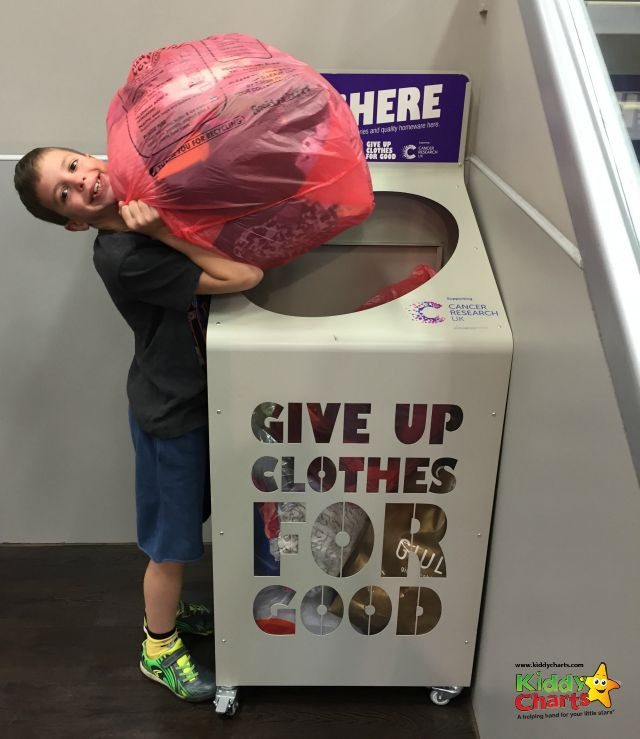 You can easily find the TK Max Give up Clothes for Good bins - can you tell we are happy to give them up?!!?