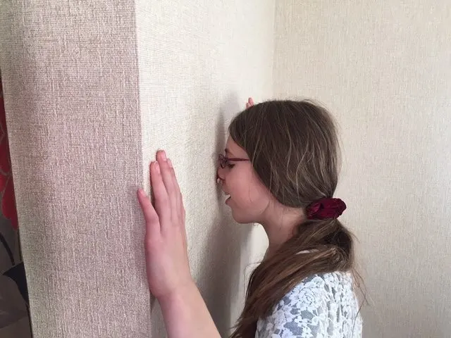 We had to hold a penny against the wall for one of our Creepy Hand dares!