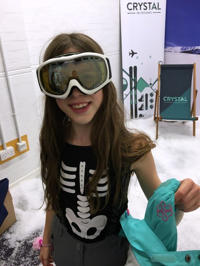 Crystal Ski girl - preparing to hit the slopes!