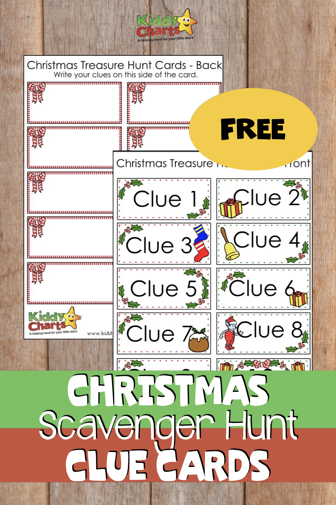 Christmas scavenger hunt free printable clue cards for kids