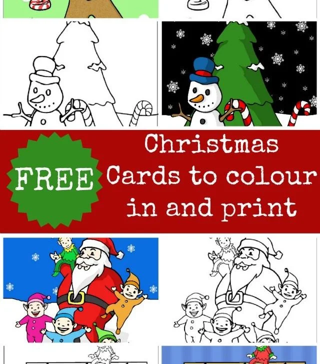 Four christmas card designs for your kids to colour in and give to whomever they want. There is bound to be one of our four designs that they like and want to give to someone special for Christmas.