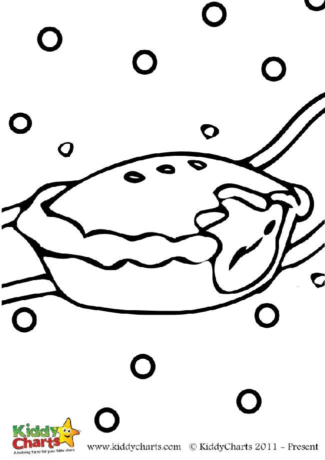 Free mince pie colouring sheet for kids
