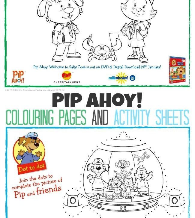 Pip Ahoy Colouring pages and Activity Sheets For Kids