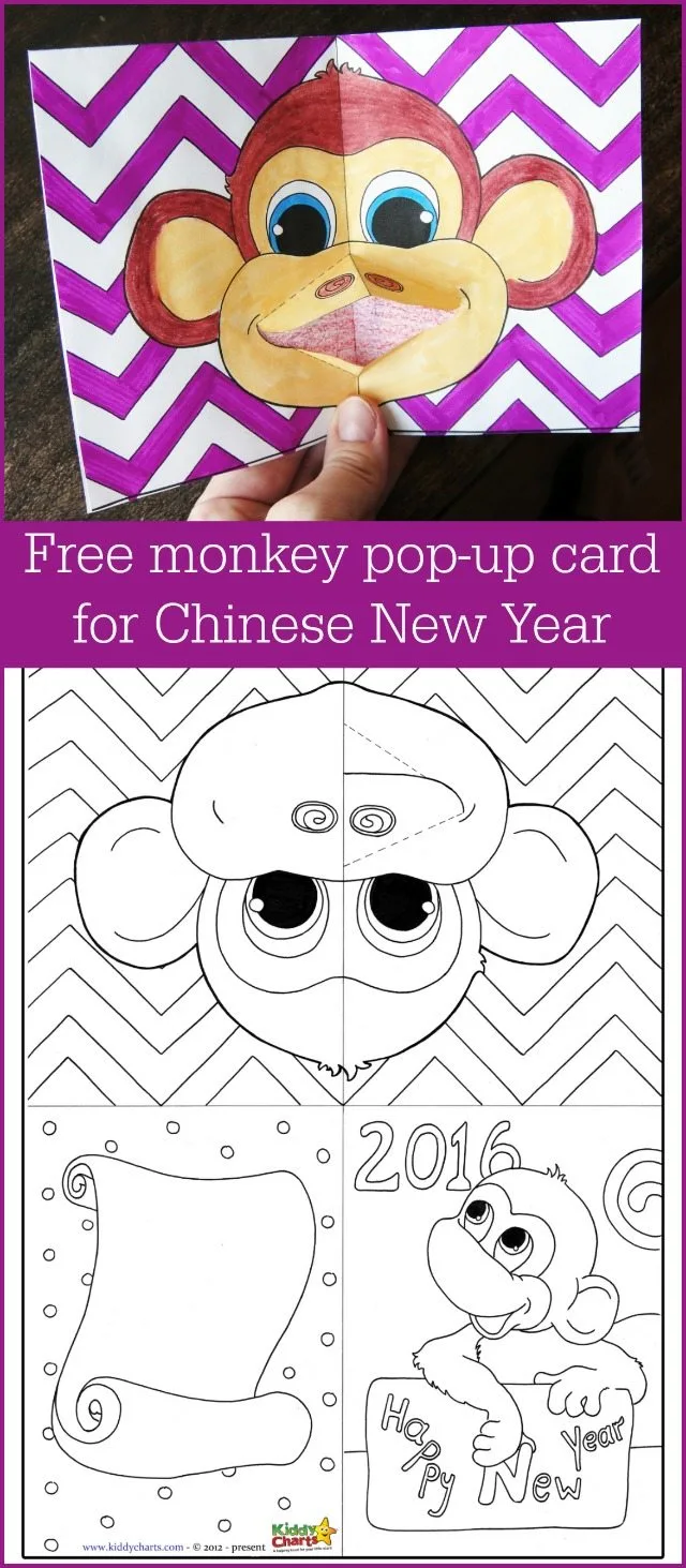 Just a gorgeous pop up money Chinese New Year card, so simple to do, but so effective. We also have a lovely Monkey colouring sheet to complement it too!