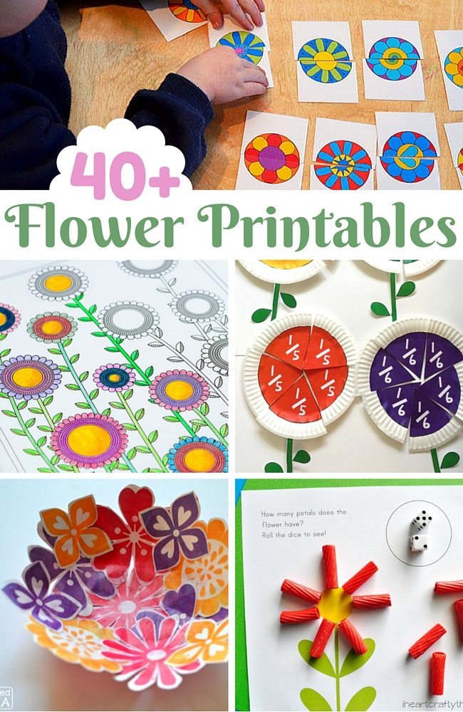 40+ Flower Printables for kids and adults