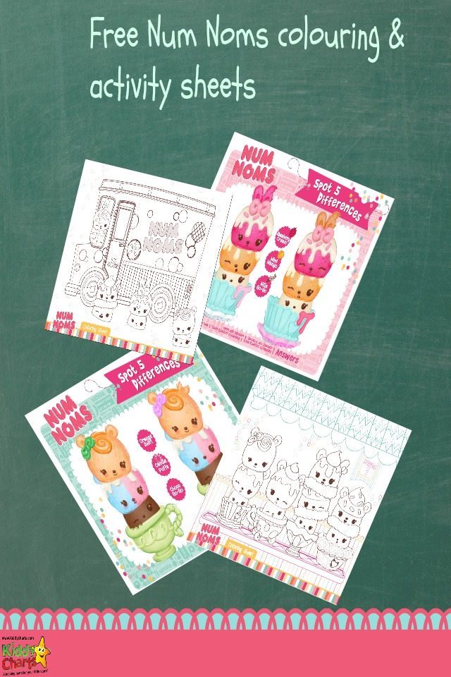 Num noms colouring pages and activity sheets for the kids to play with; we have four in total. Two Num Noms colouring pages, and two spot the difference puzzles. Why not download them now and give them a go?