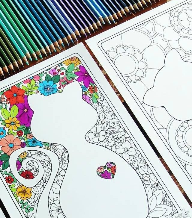 Gorgeous mindful adult coloring pages; we have a cat for adults to color in, and a kitten friend for the kids as well. Or you could color both yourself. Nip over to the site and download the coloring pages now.