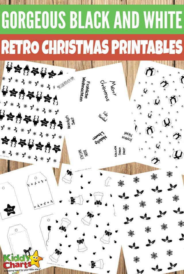 Retro Gorgeous Black and White Christmas Free Printables