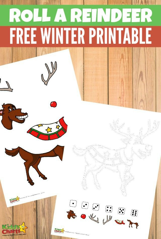 Roll a reindeer free Christmas printable game