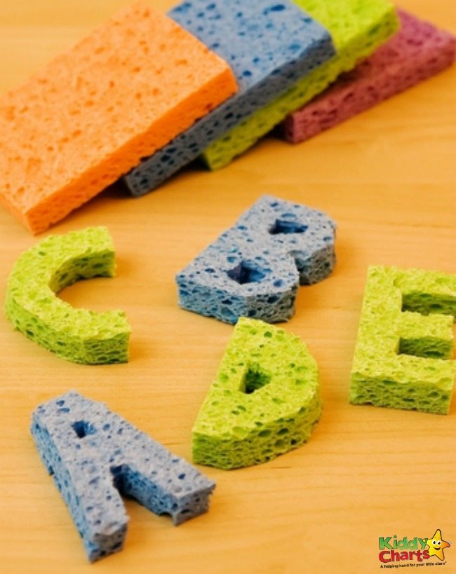 Fun alphabet activity for kids. How to make ABC Sponge Stamps.