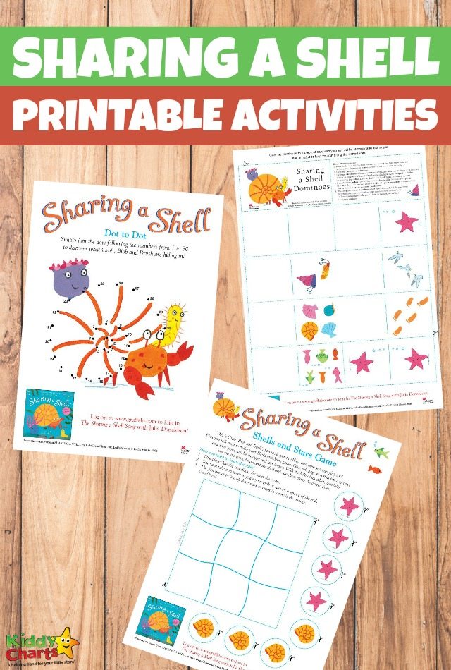 Printable Sharing a Shell Activities for Kids