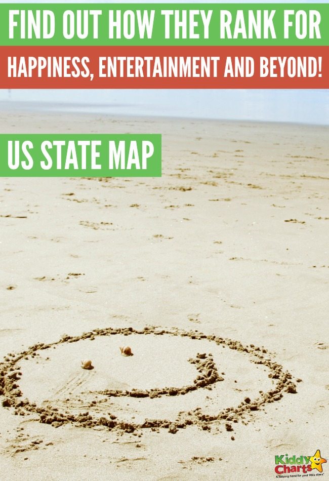 US State Map Find out how they rank for happiness, entertainment and beyond! #holidays #usa #happiness 