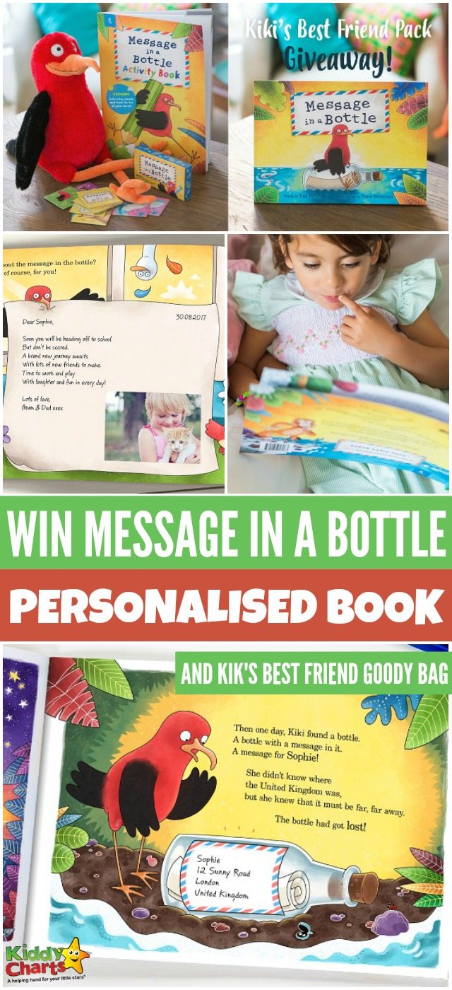 Win Message in a Bottle personalised book and Kik's best friend goody bag #KiddyChartsAdvent #Giveaways #Messageinabottle