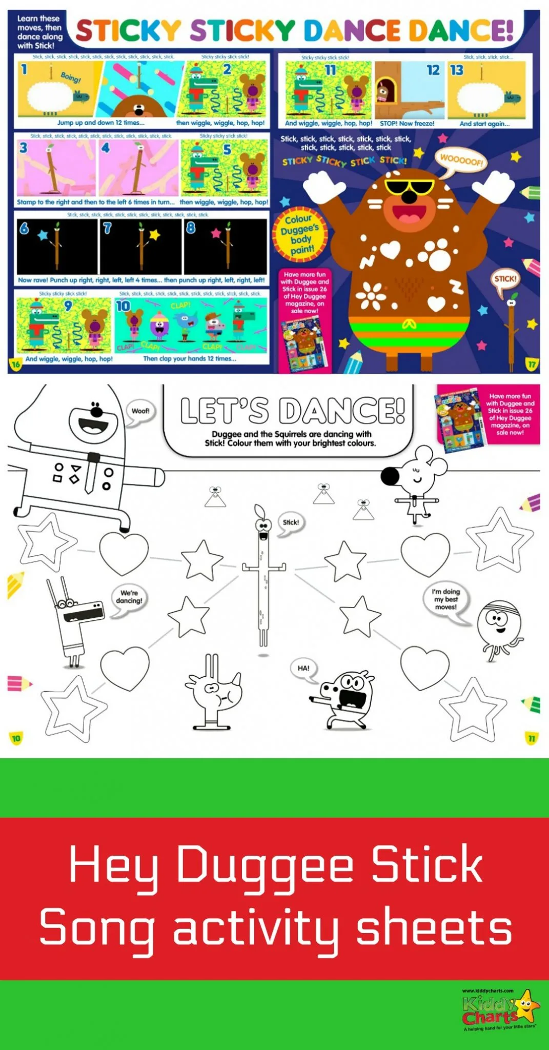 Check out the fabuloous Hey Duggee activity sheets we have from their Hey Duggee ‘Special Stick Badge Issue’ magazine which is out now. Learn the stick dance with ur kids! #kids #toddlers #dancing