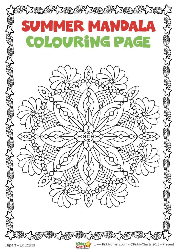 Day 4: Summer mandala coloring printable #KiddyChartsSummer