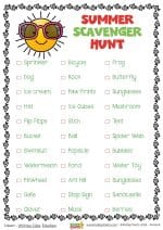 Day 2: Summer scavenger hunt printable #KiddyChartsSummer