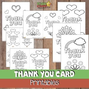 Thank you cards: Free printable #52KindWeeks - KiddyCharts