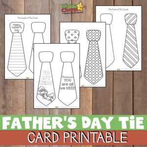 Printable Father's Day Tie Card - KiddyCharts printables