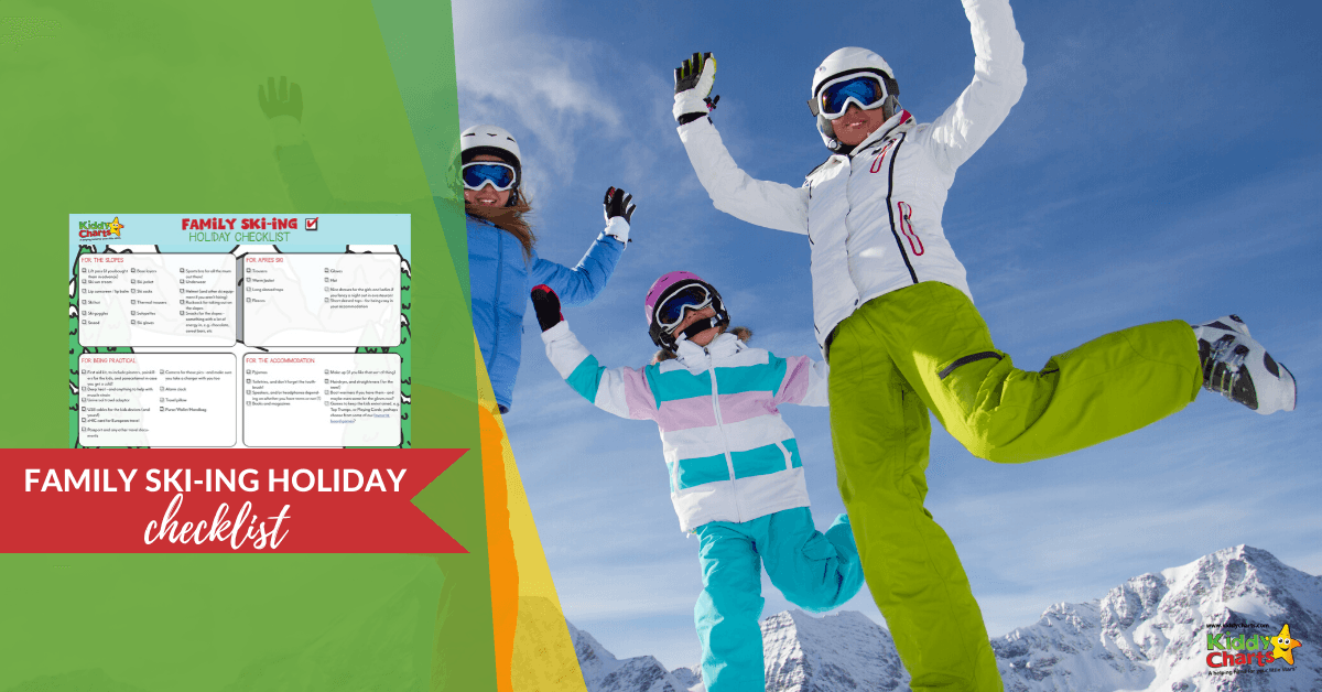 Family skiing holiday check list Kiddy Charts checklists