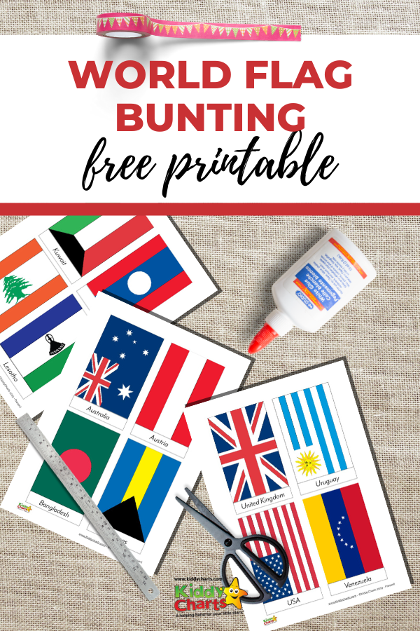 Free Printable World Flags Bunting