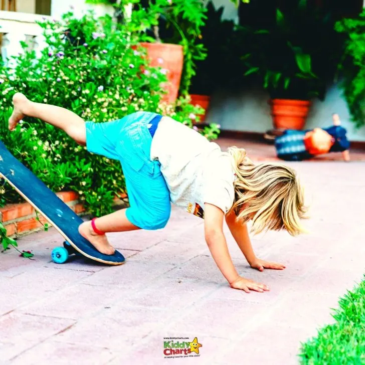 A person performs a skateboard trick.