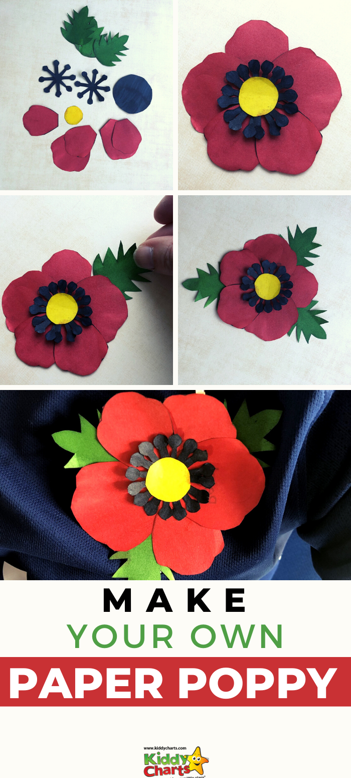 Make a paper poppy with our free printable template - KiddyCharts