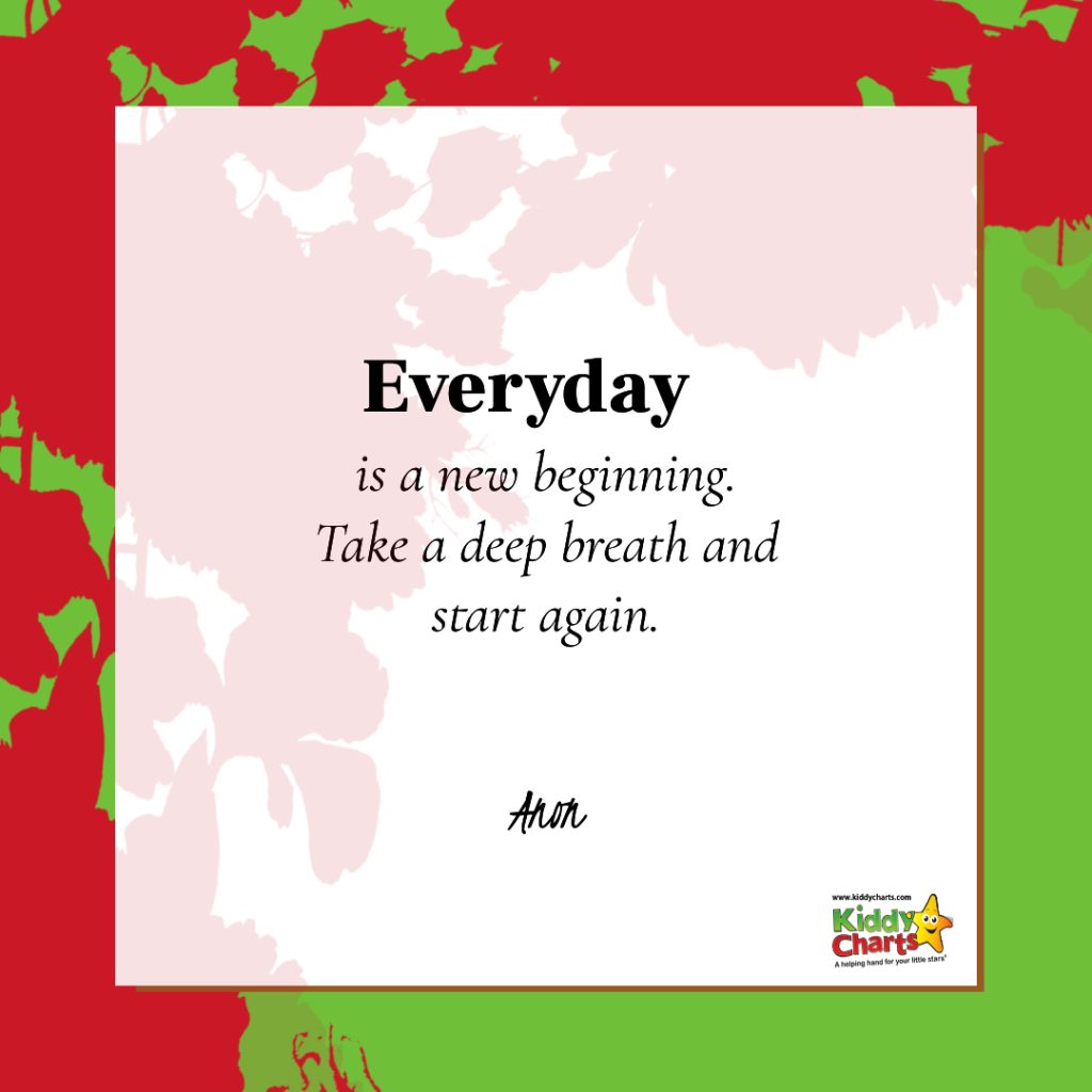 Everyday is a new beginning. Take a deep breath and start again. 