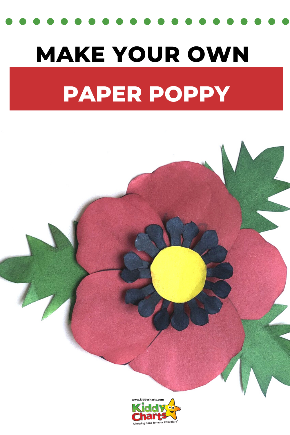 Make a paper poppy with our free printable template - KiddyCharts