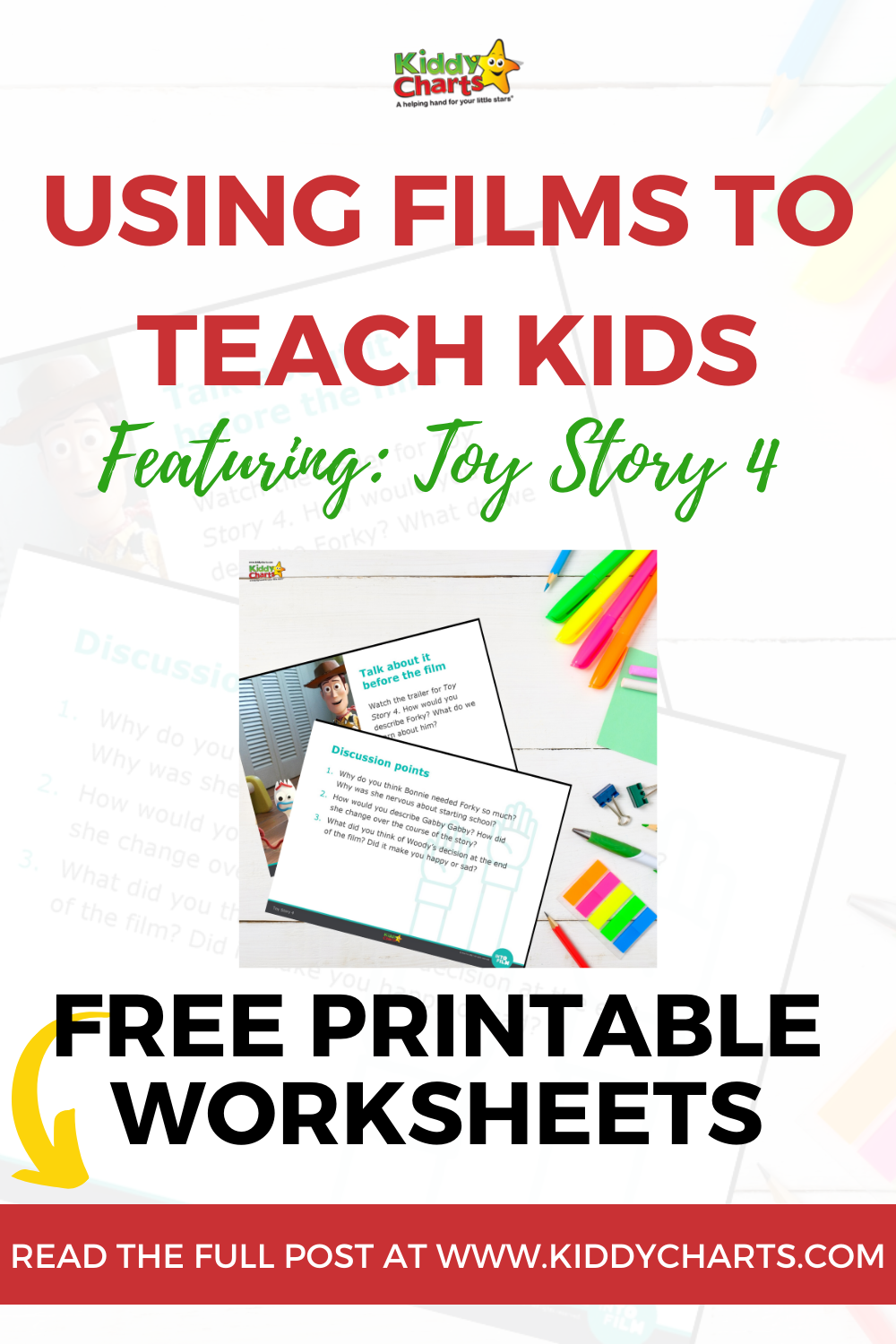 Toy Story 4 Worksheets: How to use Toy Story to help kids to learn