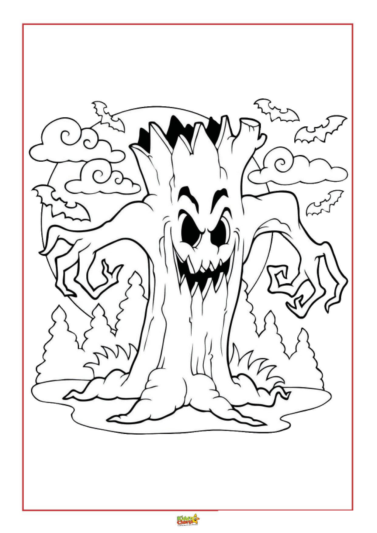 scary halloween coloring pages for kids