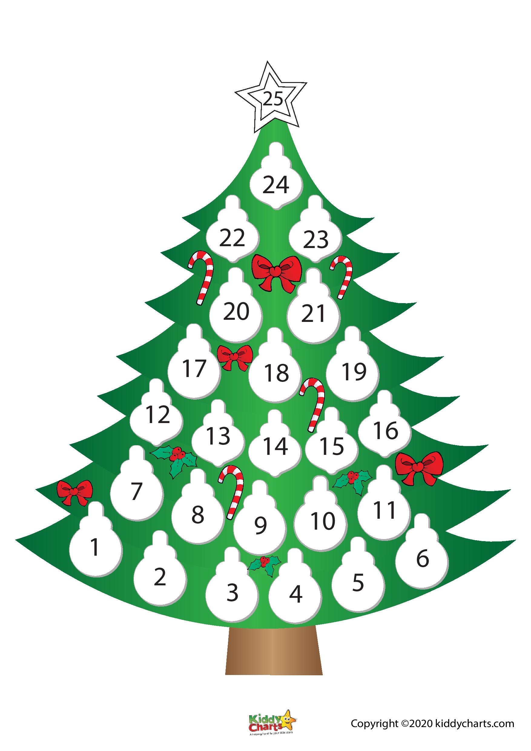 Printable Countdown Christmas Calendar kiddycharts com