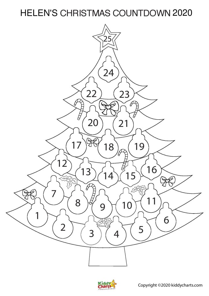 Printable Countdown Christmas Calendar Kiddycharts