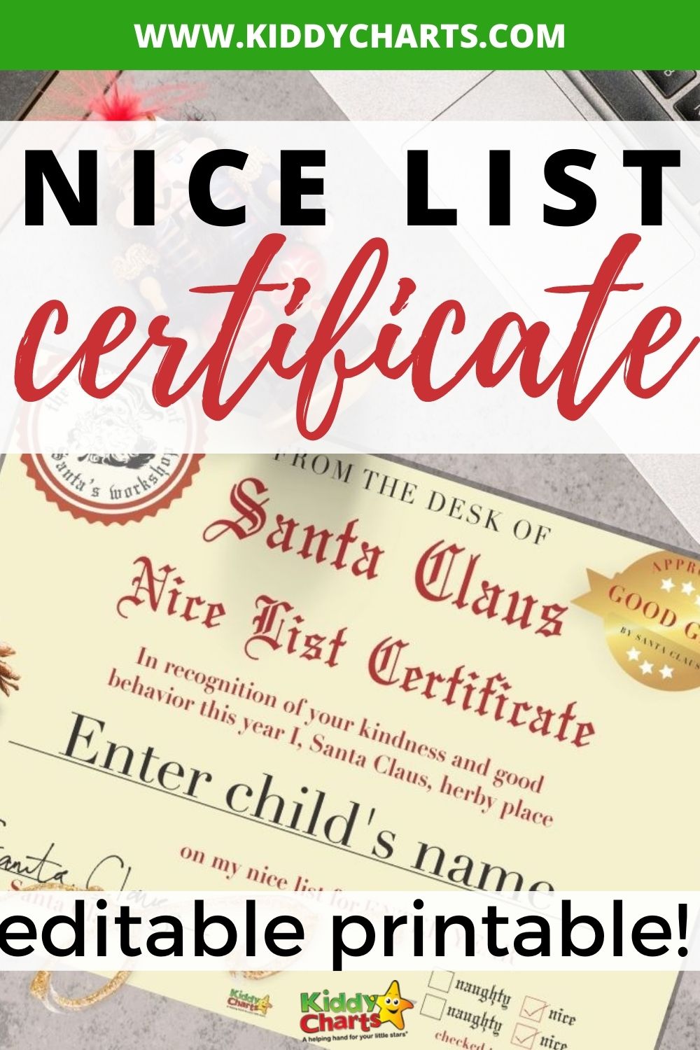 Santa Nice List Certificate, Free and Fun - kiddycharts.com