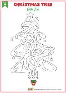 Christmas Coloring and Activities - 25 Christmas Tree - kiddycharts.com