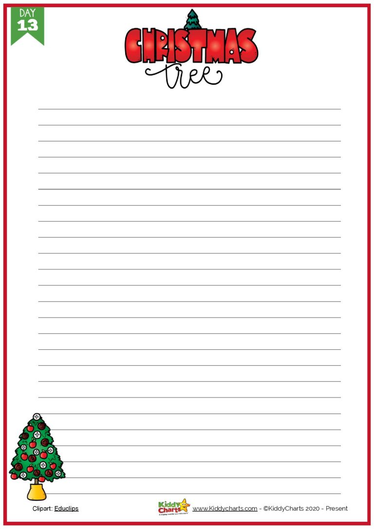 Christmas Coloring and Activities - 25 Christmas Tree - kiddycharts.com