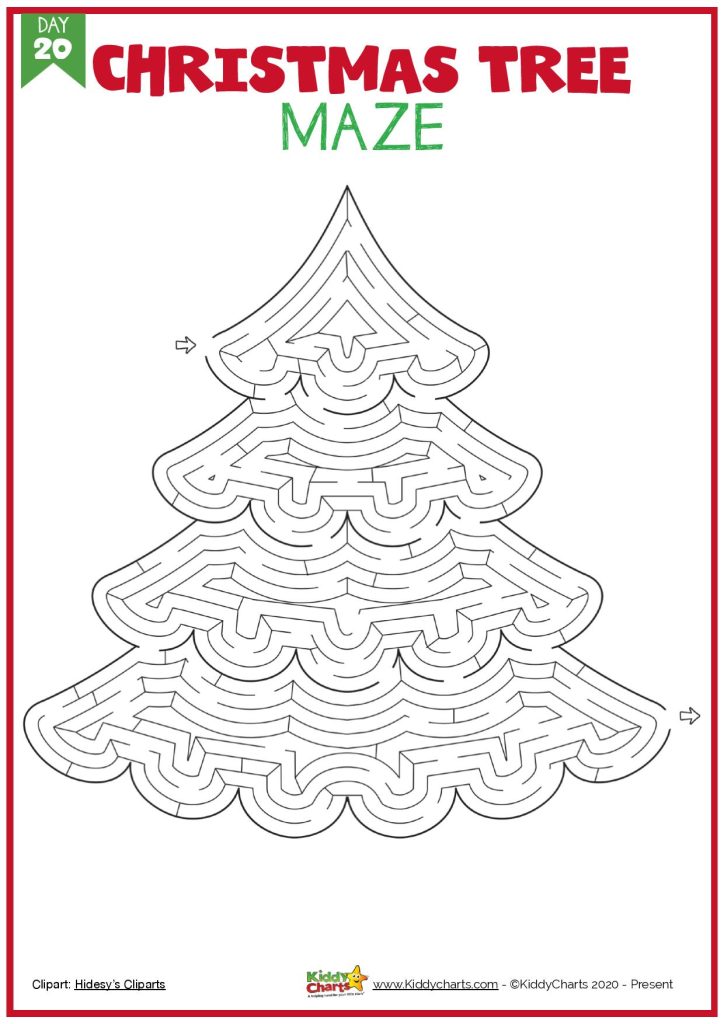 Christmas Coloring and Activities - 25 Christmas Tree - kiddycharts.com