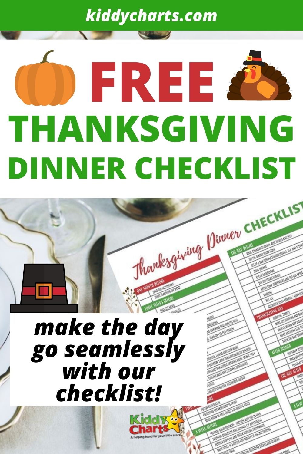 Free Family Thanksgiving Dinner Checklist - kiddycharts.com