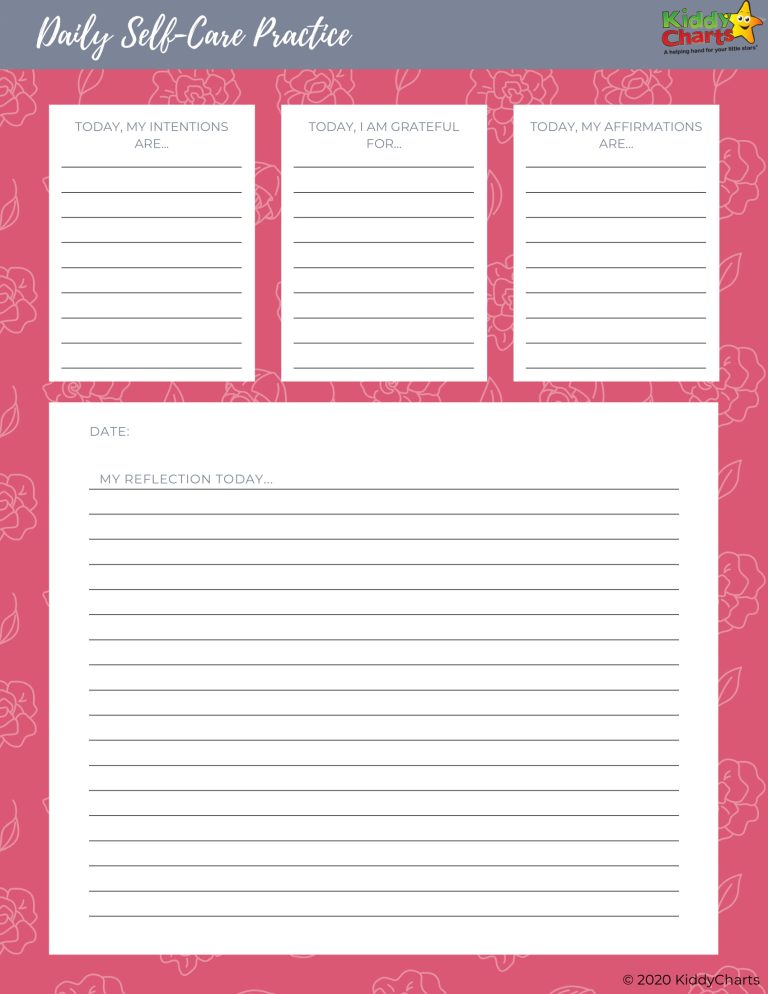 Mom Planner Including Self Care Plan - kiddycharts.com