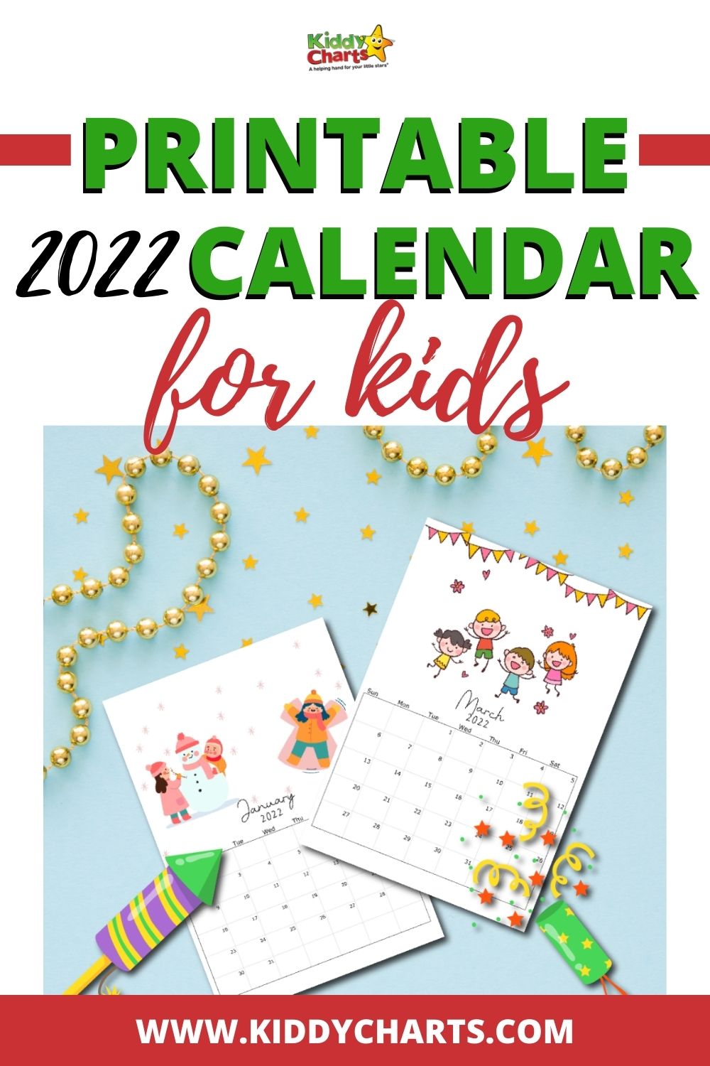 2022 Calendar thats Printable Kids - Monthly Snapshots - kiddycharts.com