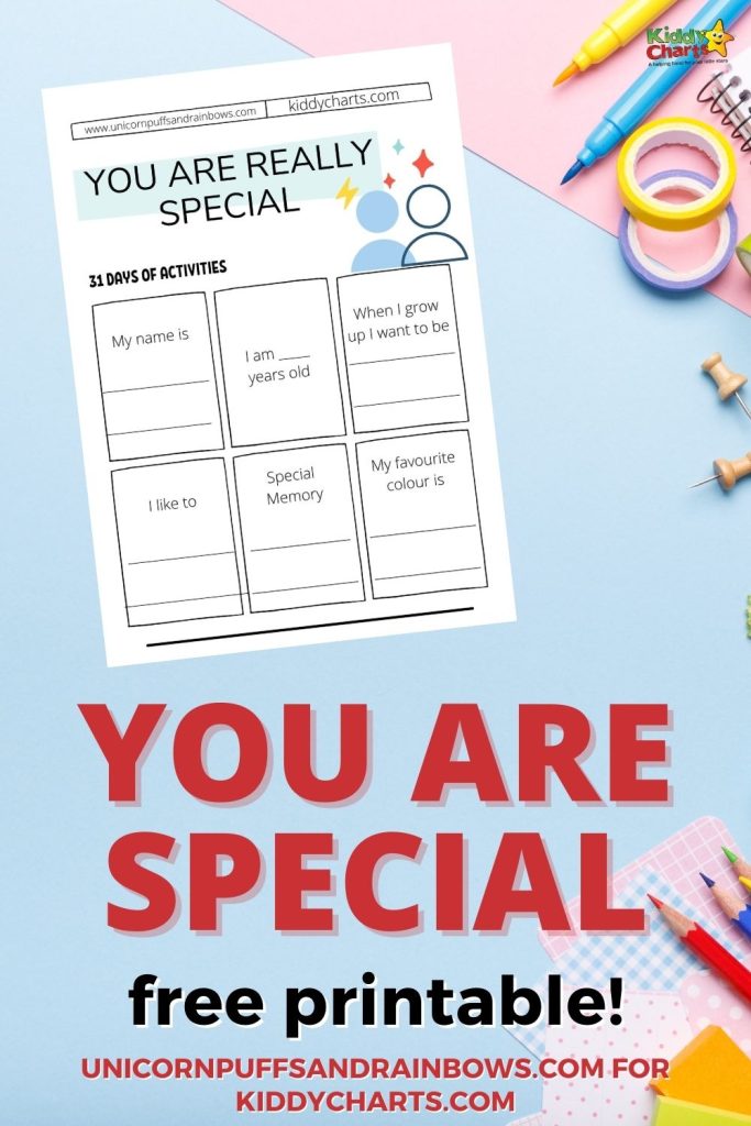 About me or you are special free printable 