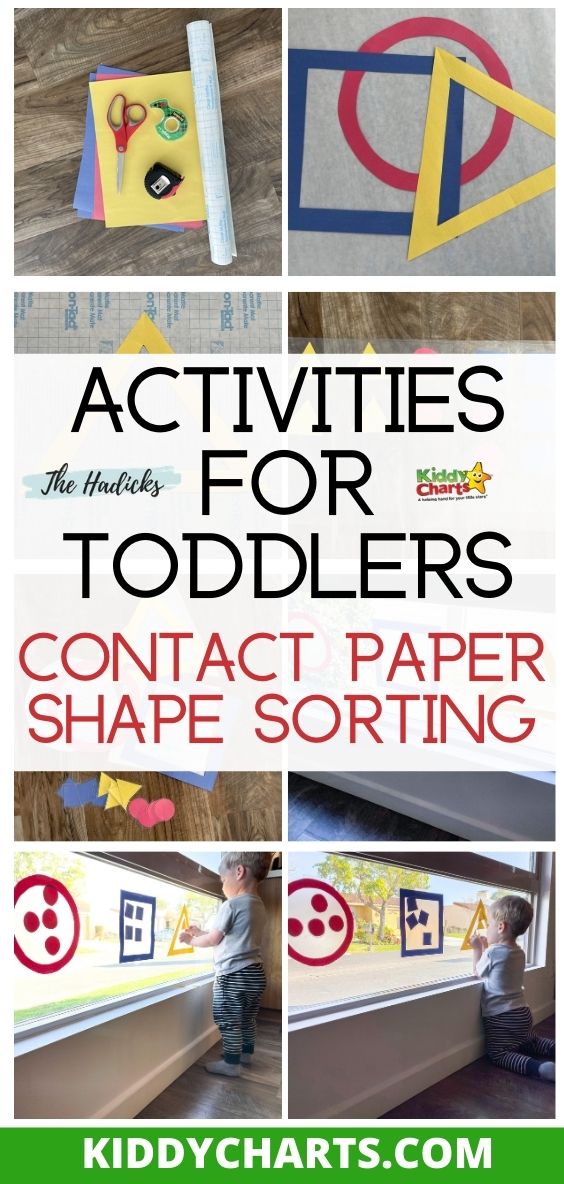 Activities for Toddlers - Contact Paper Shape Sorting - kiddycharts.com