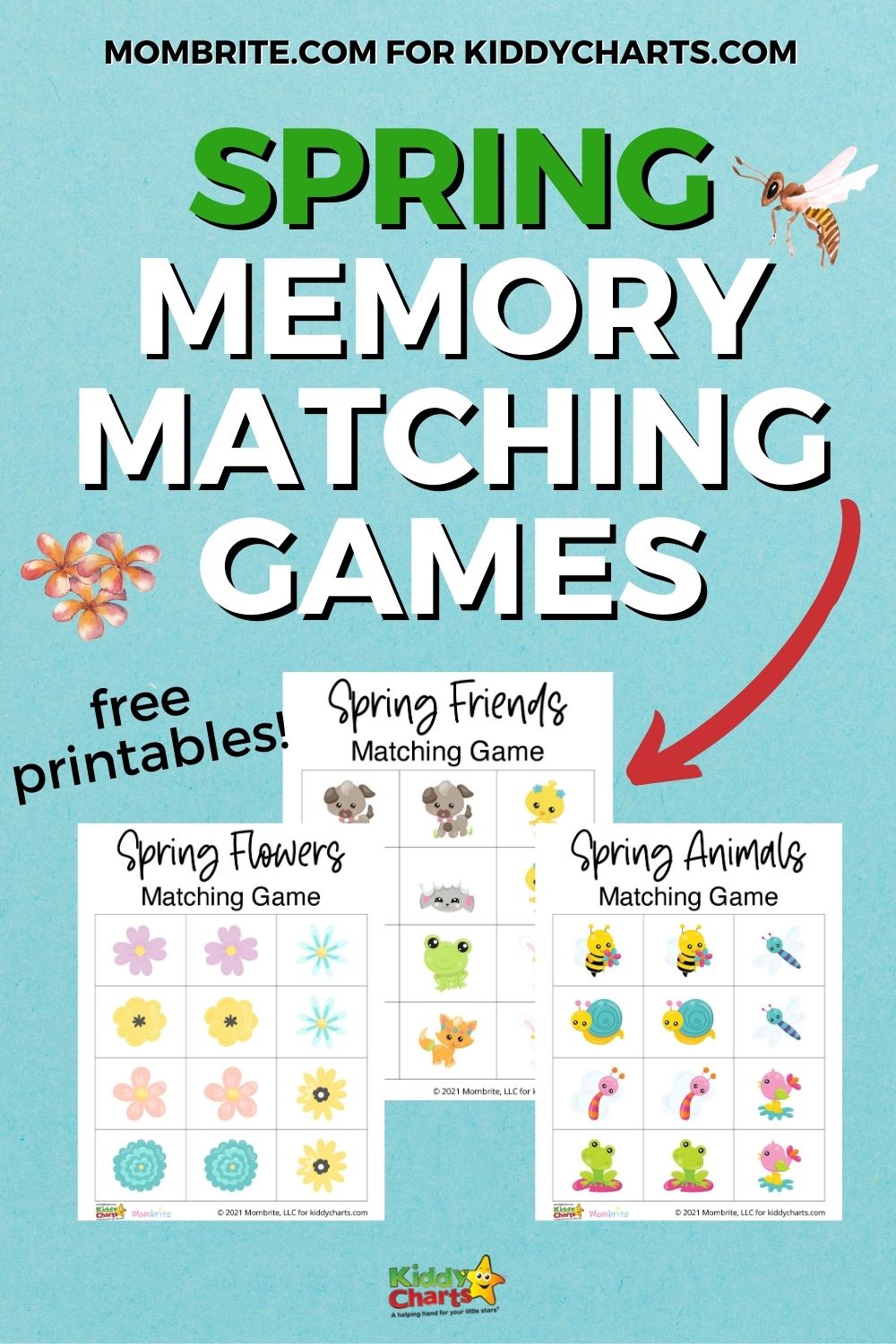 Free Printable Spring Memory Matching Games - kiddycharts.com